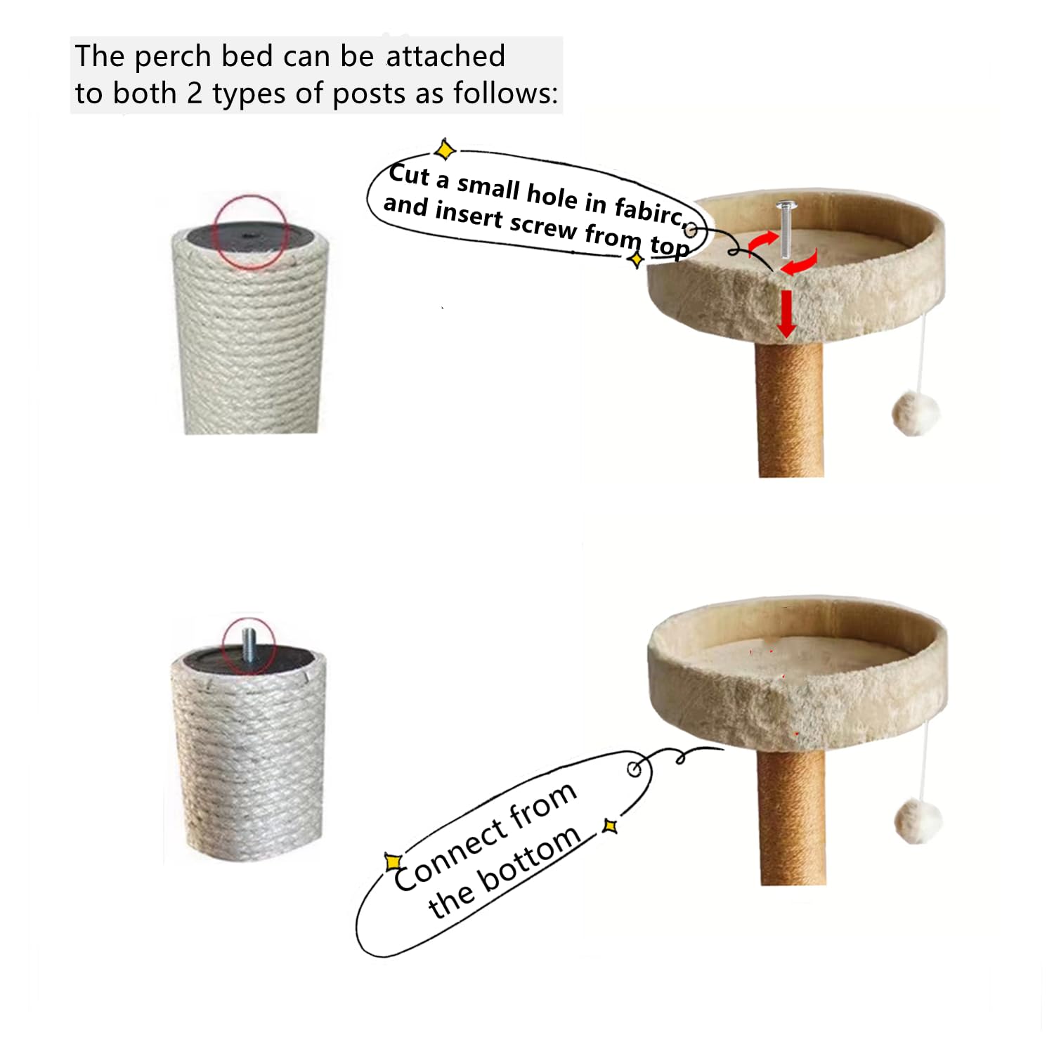 SHENGOCASE plataforma de descanso para gatos en beige, ideal para momentos de relajación.