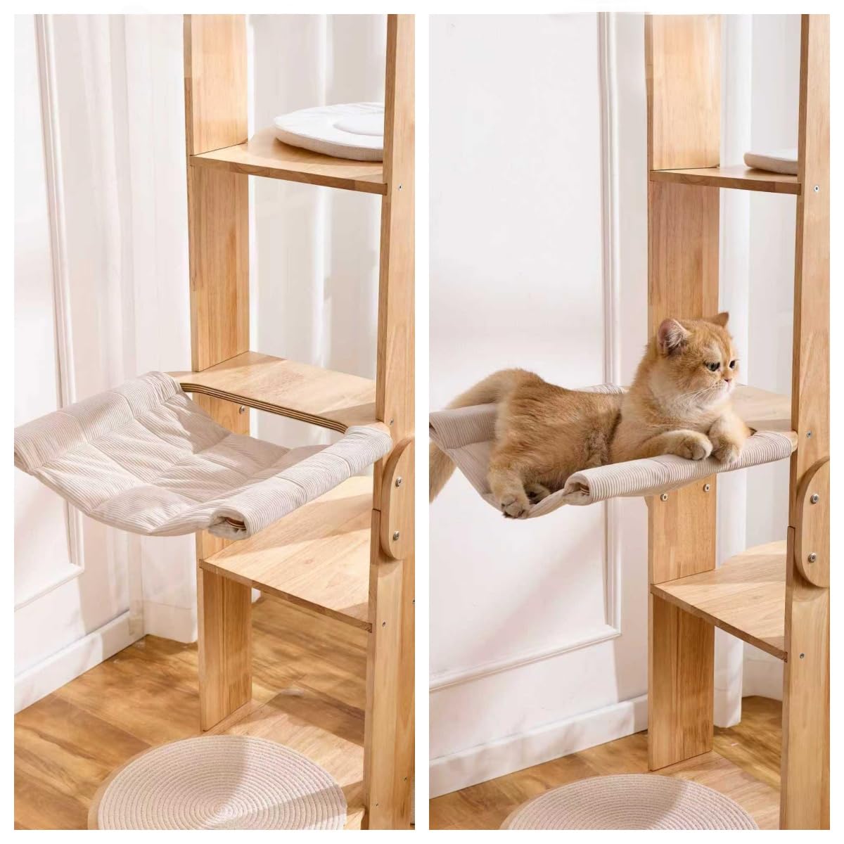 SHENGOCASE torre para gatos: plataforma grande para descansar en altura.