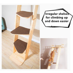 SHENGOCASE torre gatos inclinada 70 grados, subida cómoda para trepar.