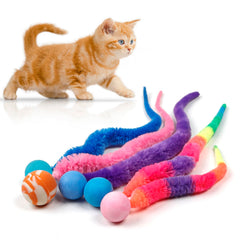 Juguete SHENGSEN bolas rebote con cola para gatos, ideal para juego interactivo diario.