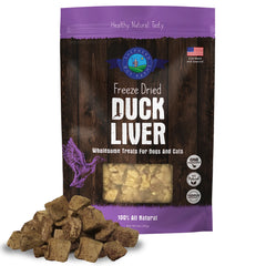 Higado de pato Shepherd Boy Farms, snack de una sola fuente para perros y gatos.