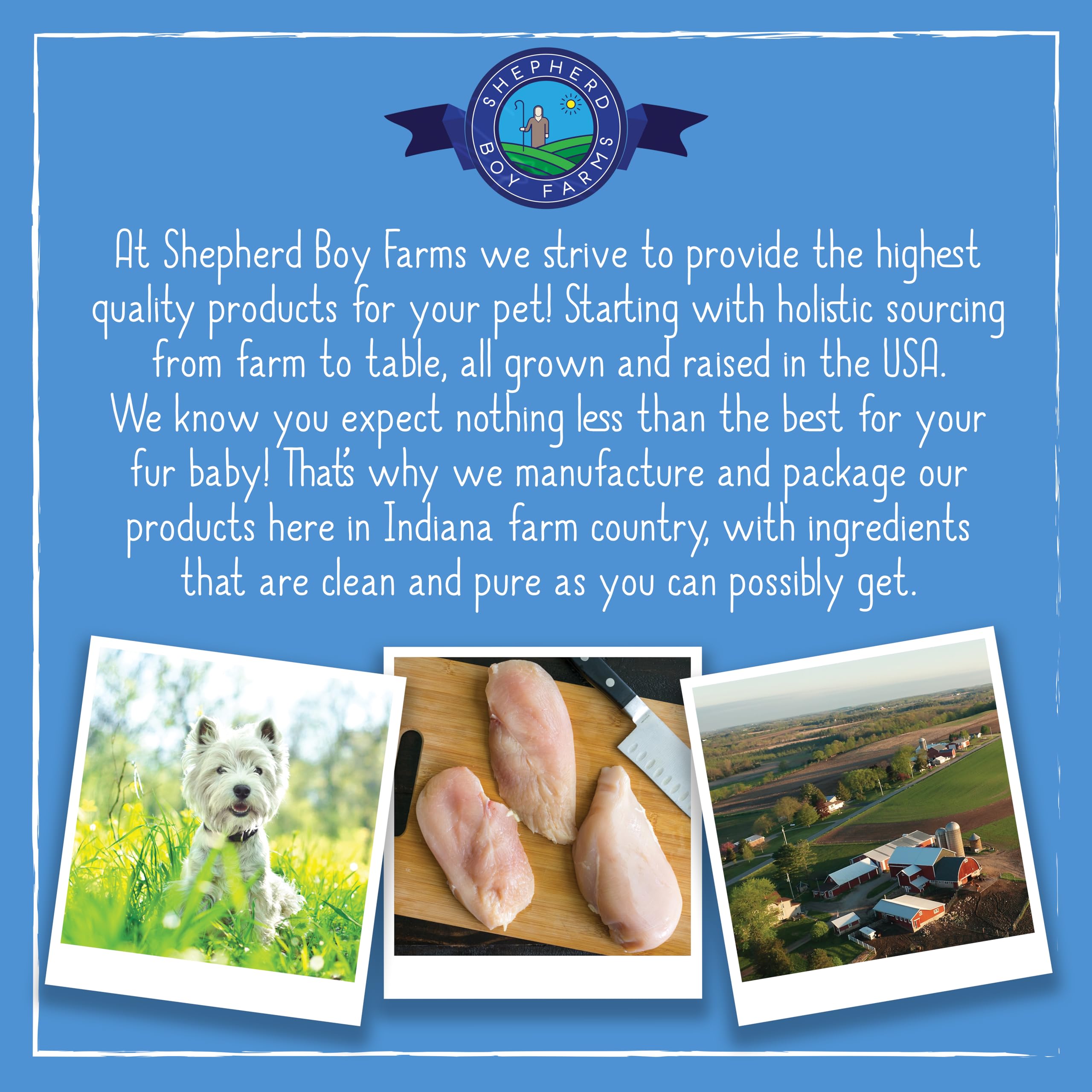 Etiqueta de ingrediente único de Shepherd Boy Farms.
