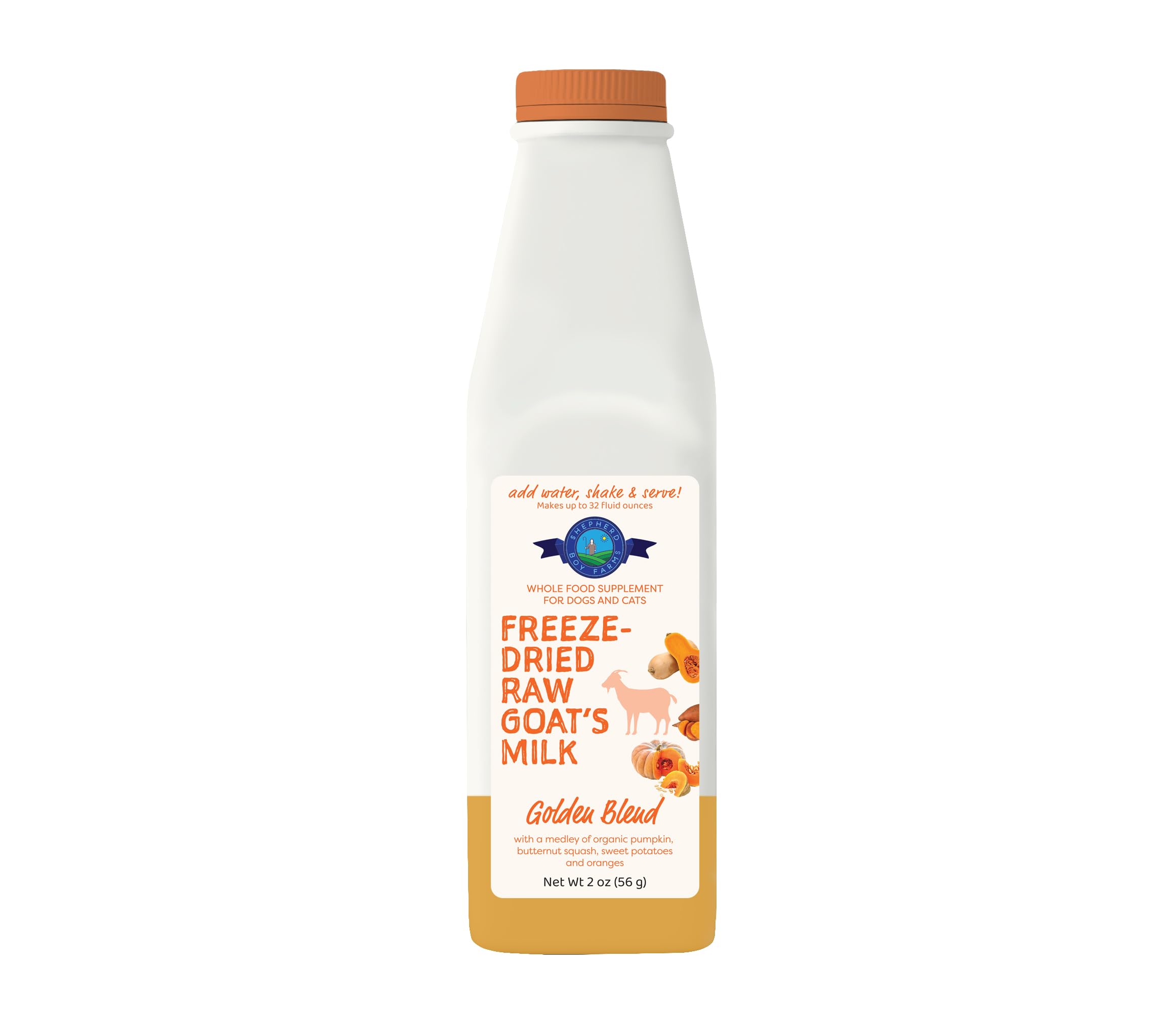 Leche de cabra congelada de Shepherd Boy Farms para perros y gatos con probióticos.