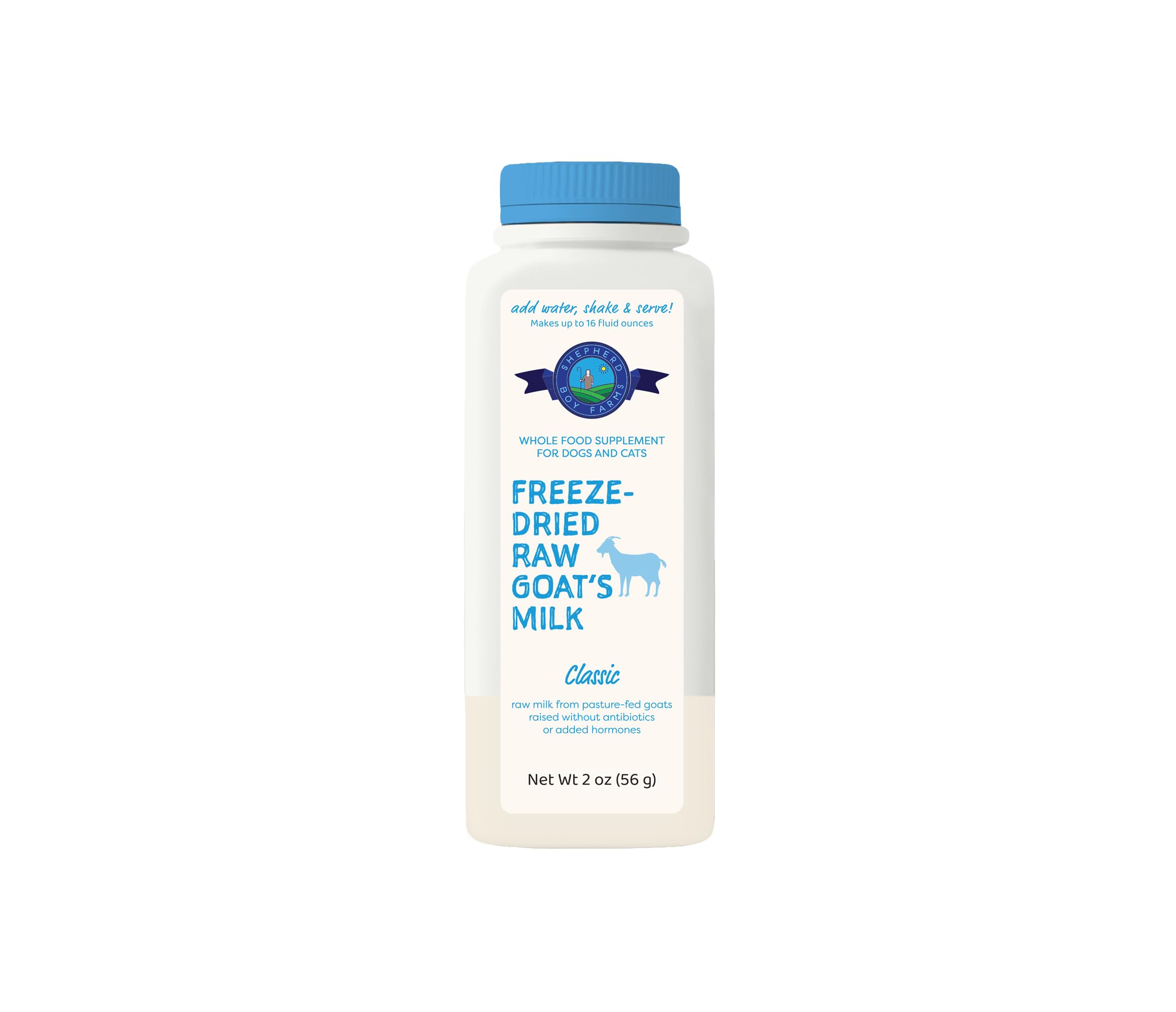 Shepherd Boy Farms leche de cabra frizada con probióticos para perros, apoyo digestivo