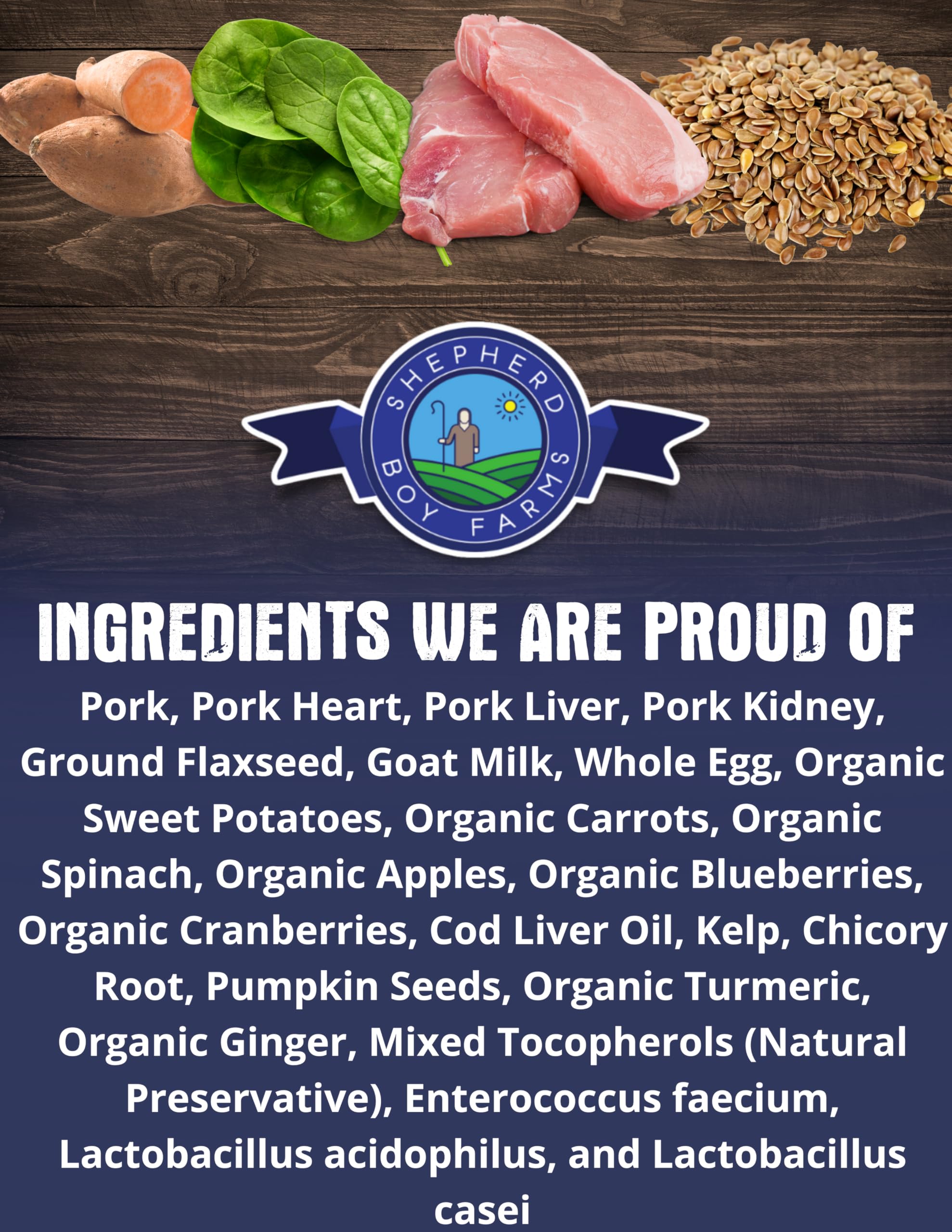 Shepherd Boy Farms ingredientes orgánicos: frutas y verduras para nutrición