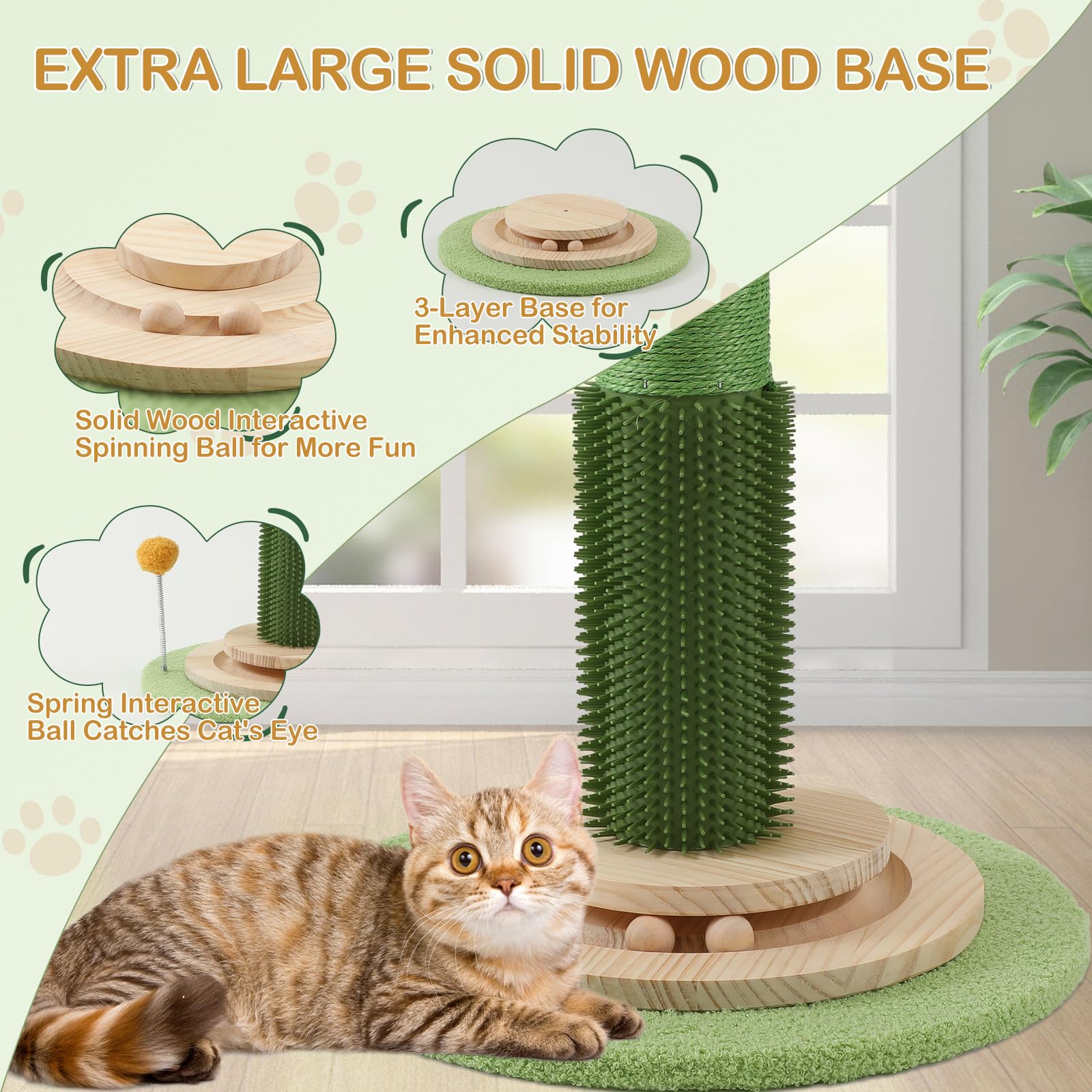 Sheripet base estable de madera de pino para evitar vuelcos