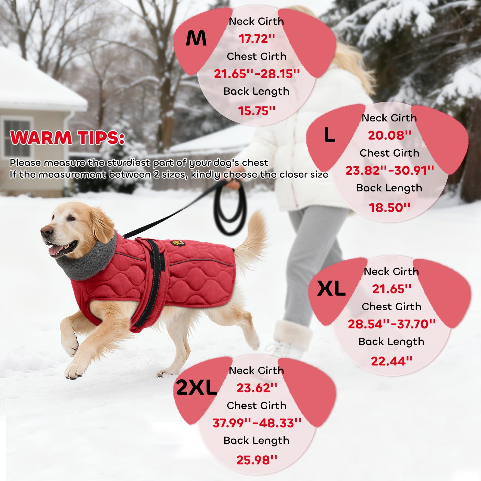 Sheripet chaqueta de perro con correas abdominales ajustables para un ajuste cómodo.