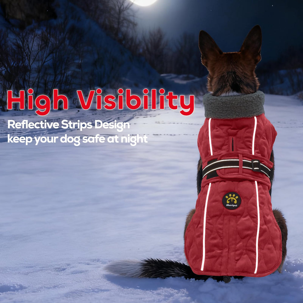 Sheripet chaqueta de perro con tiras reflectantes para mayor visibilidad.