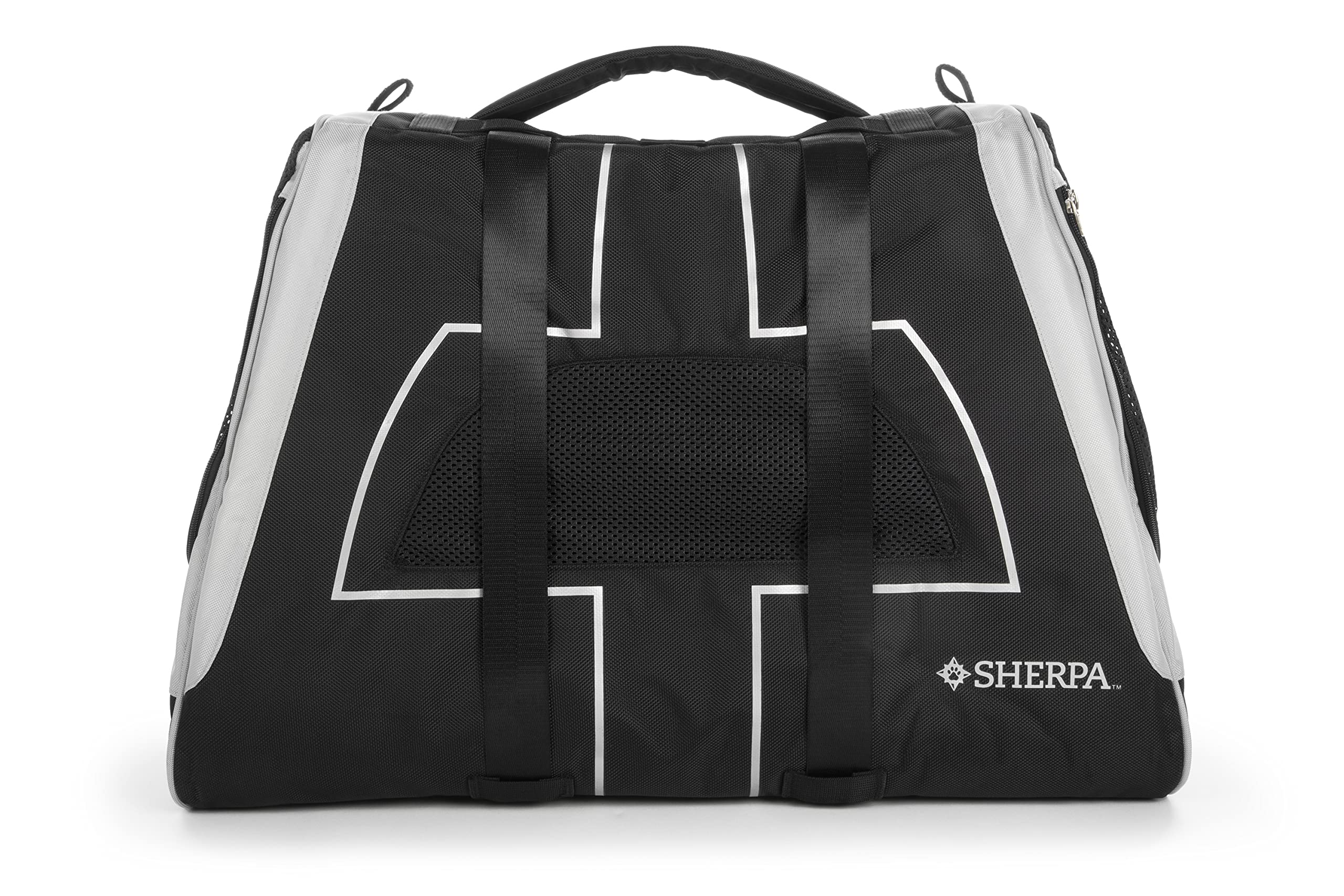 Sherpa Forma Frame, vista frontal, transporte cómodo para mascotas en viajes.