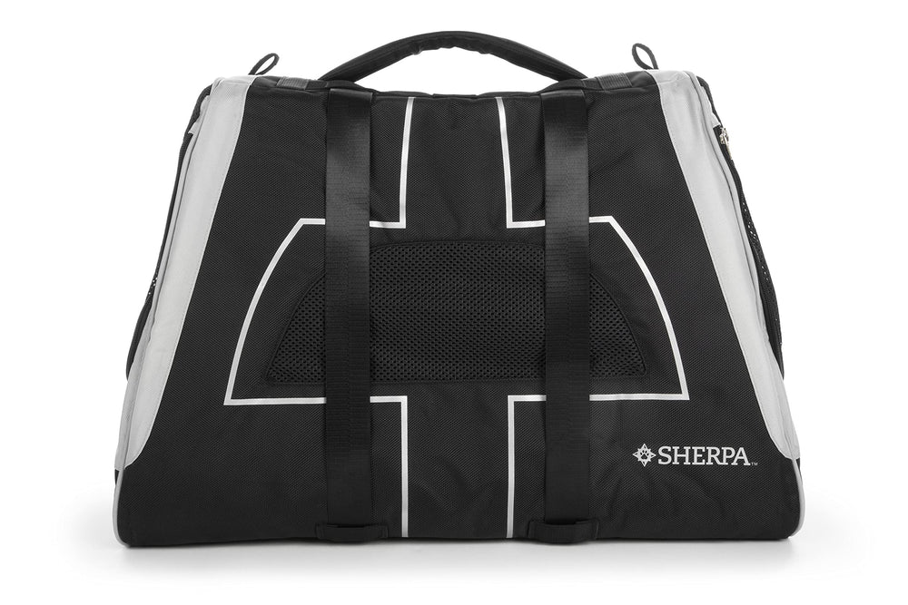 Sherpa Forma Frame, vista frontal, transporte cómodo para mascotas en viajes.