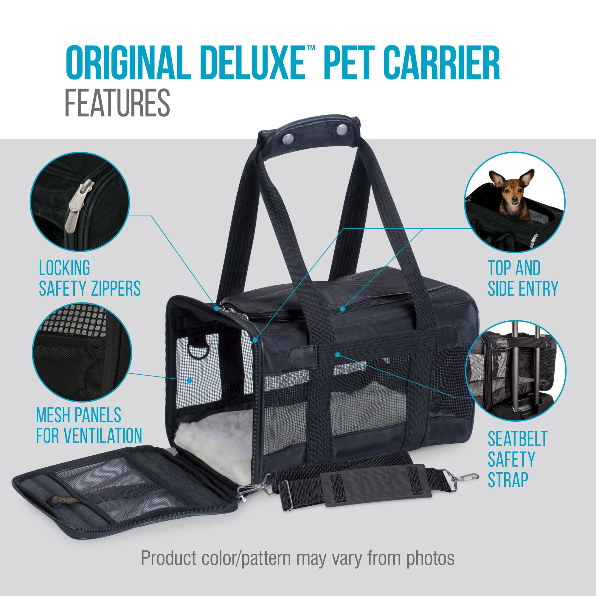Sherpa Original Deluxe transportín asa superior para llevar cómodo