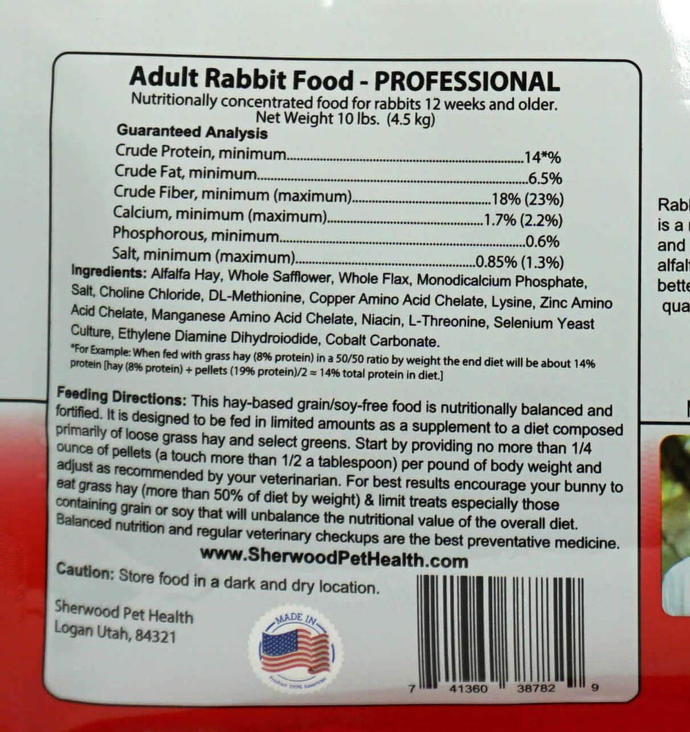Sherwood Pet Health ingredientes naturales para conejo adulto con vitaminas esenciales