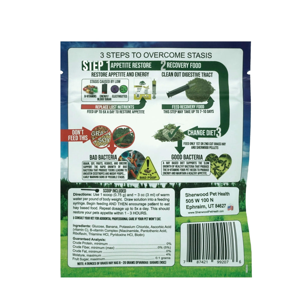 Sherwood Pet Health polvo soluble en agua para rehidratar y energizar.
