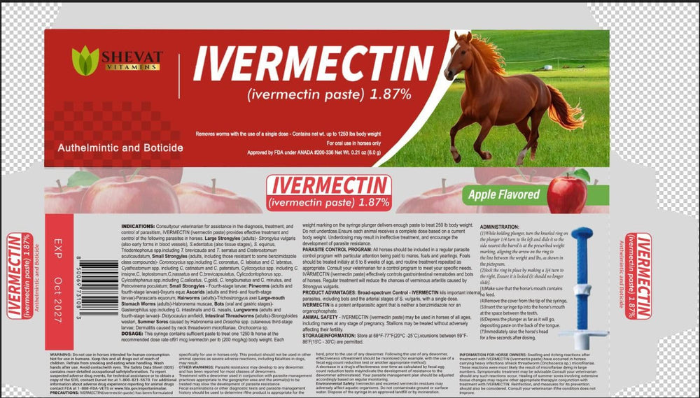 SHEVAT VITAMINS seguridad y manejo adecuados para caballos