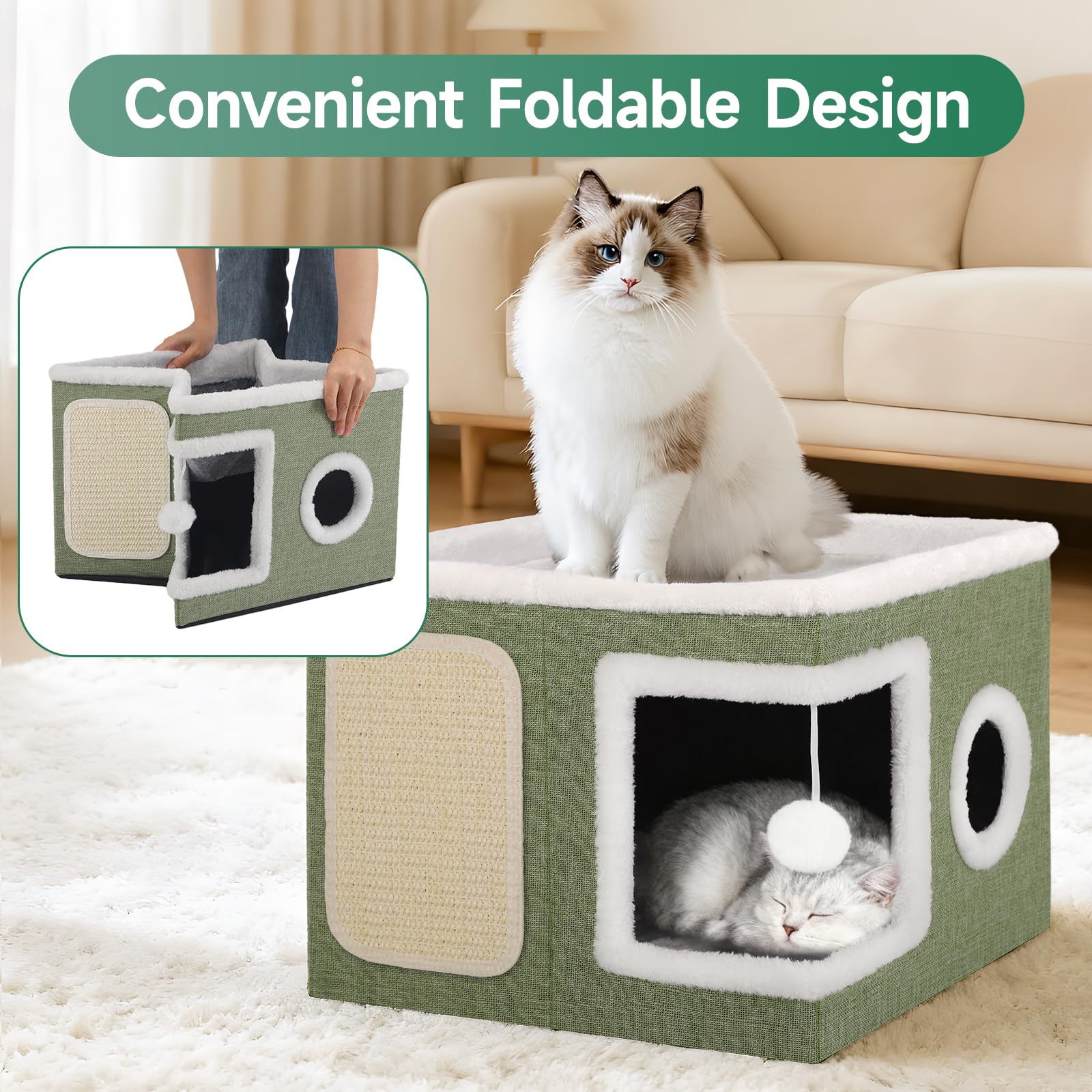 Cama Shikha para gatos interior: bola colgante para estimulación suave.