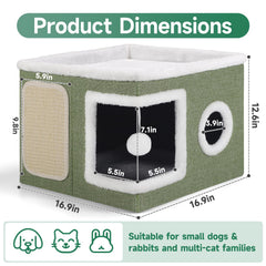 Cama Shikha para gatos interior: condominio acogedor con cojines reversibles.