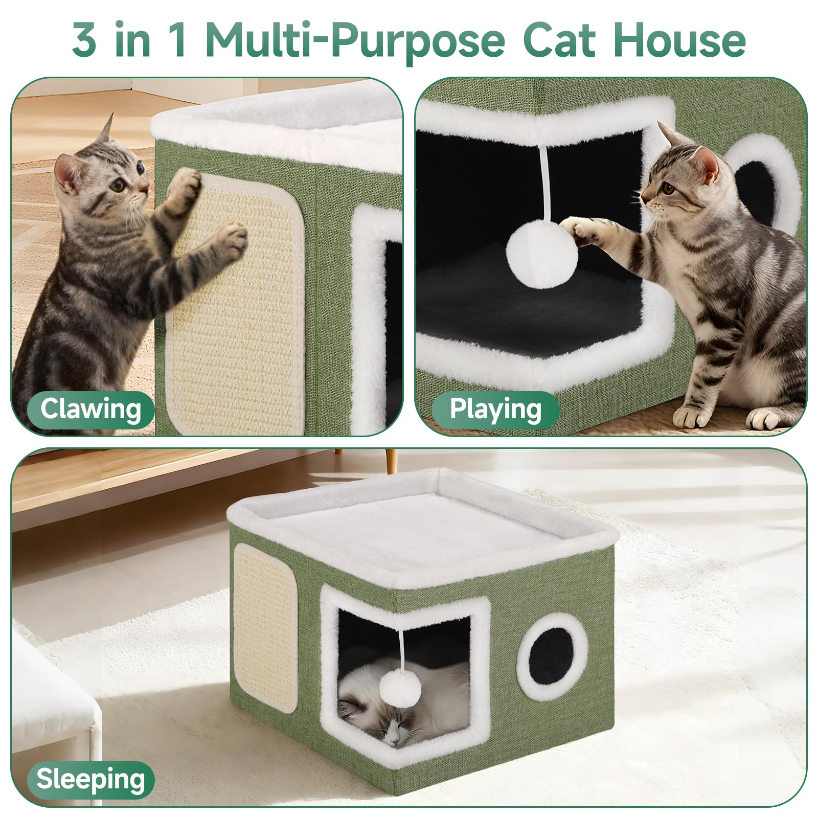 Cama Shikha para gatos interior: ventana redonda para observación y juego.