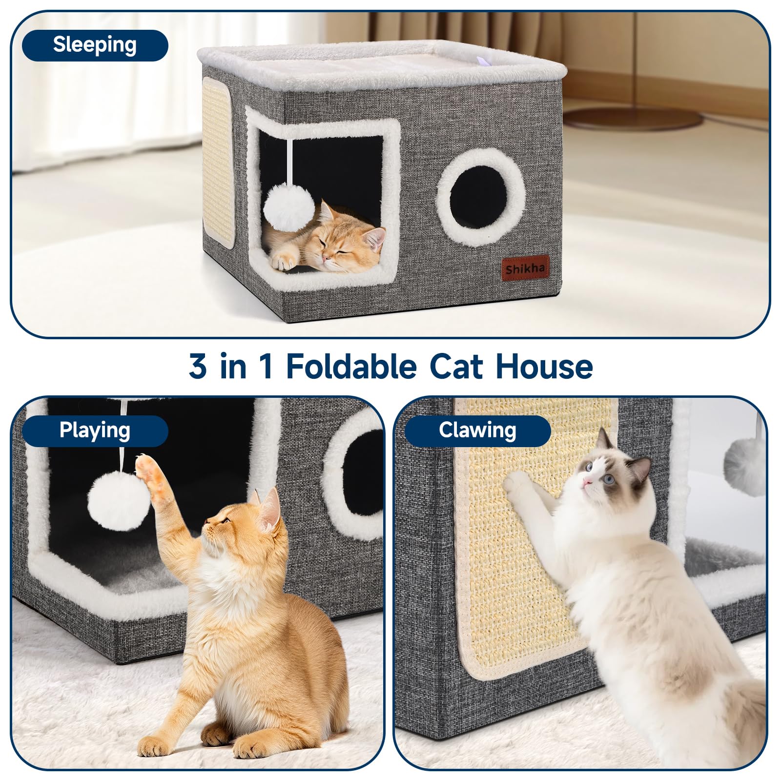 Shikha Casa Gato Dobla: estructura estable y transporte sencillo.