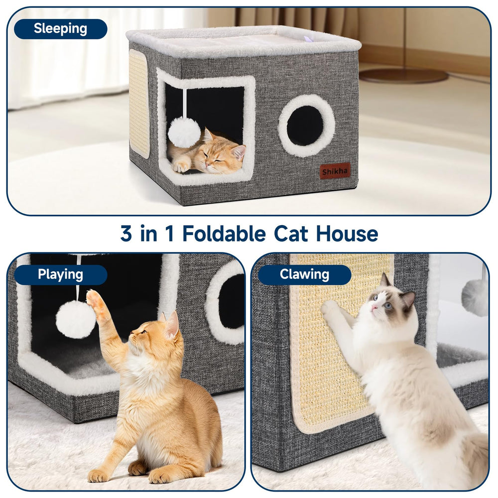 Shikha Casa Gato Dobla: estructura estable y transporte sencillo.