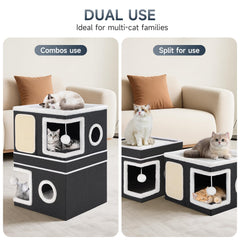 Shikha condos-gatos-ocultos-espacio, refugio privado para múltiples felinos.