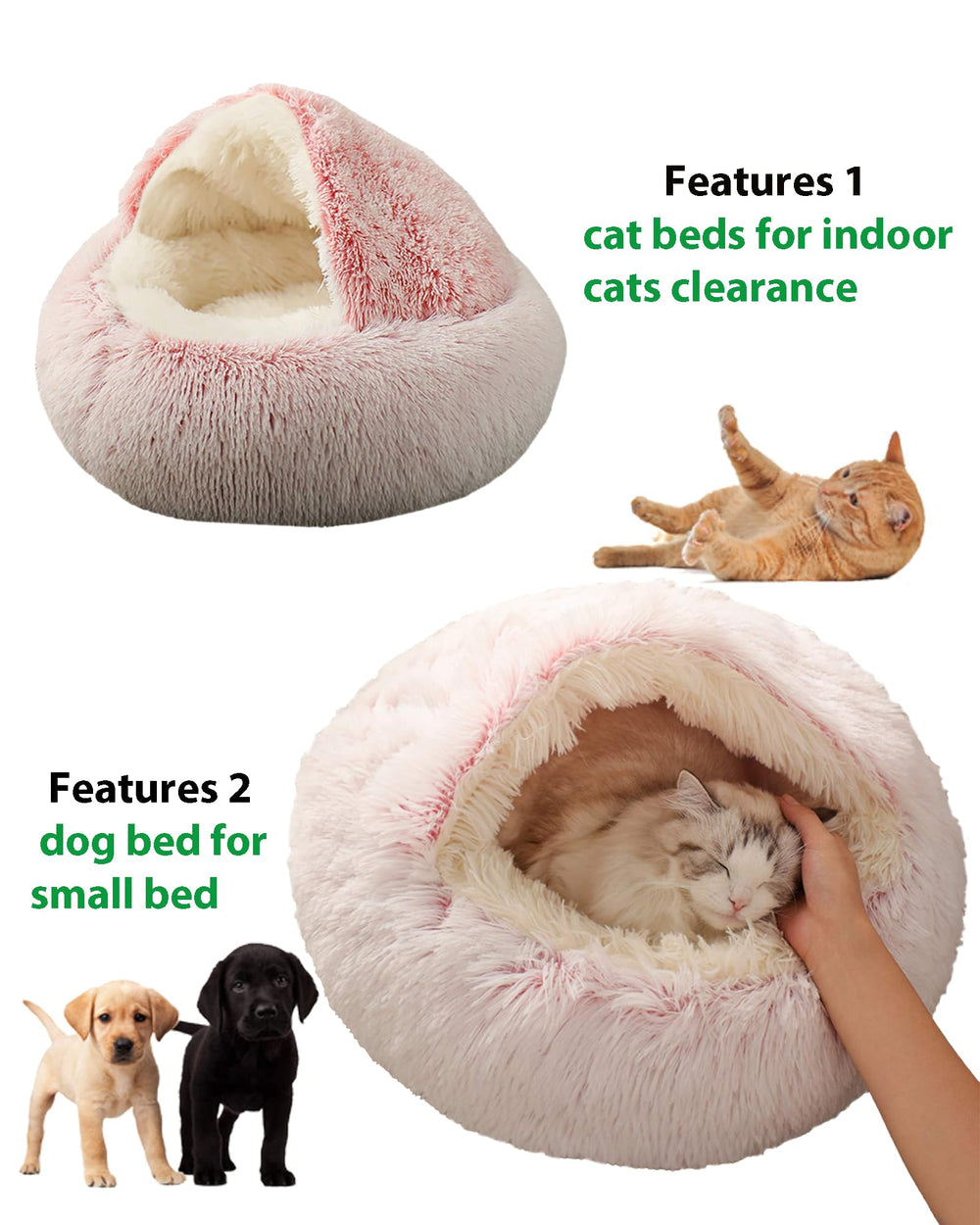 Cama ShinHye 23x23 pulgadas, ideal para gatos y mascotas pequeñas.