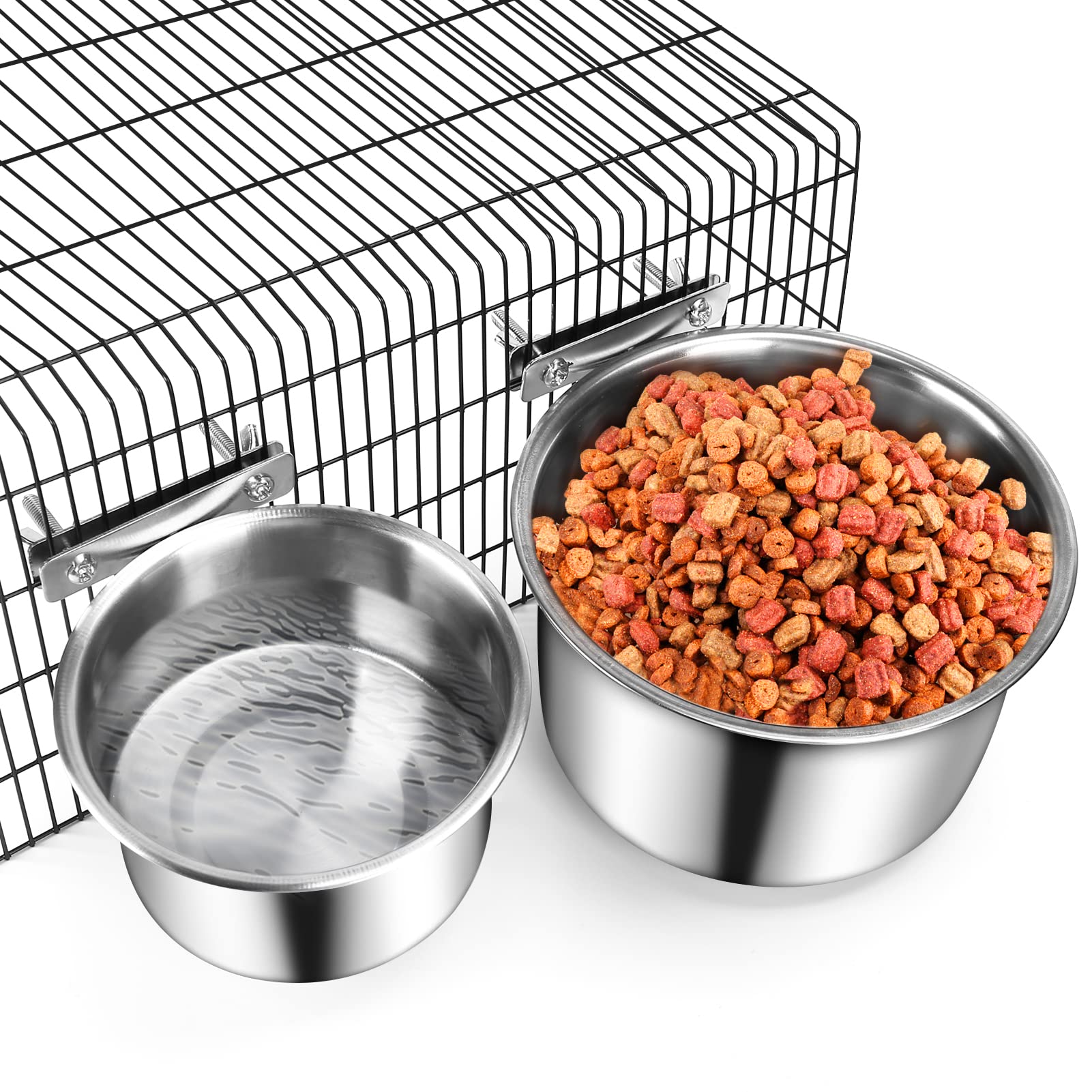 ShineMe cuenco jaula acero inoxidable colgado, sin derrames para perros medianos