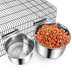 ShineMe cuenco jaula acero inoxidable colgado, sin derrames para perros medianos