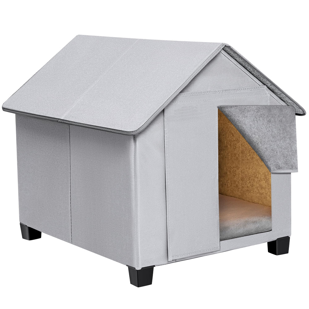 SHINEBBYS casa-perro-exterior-elevada: refugio resistente al clima para perros medianos.