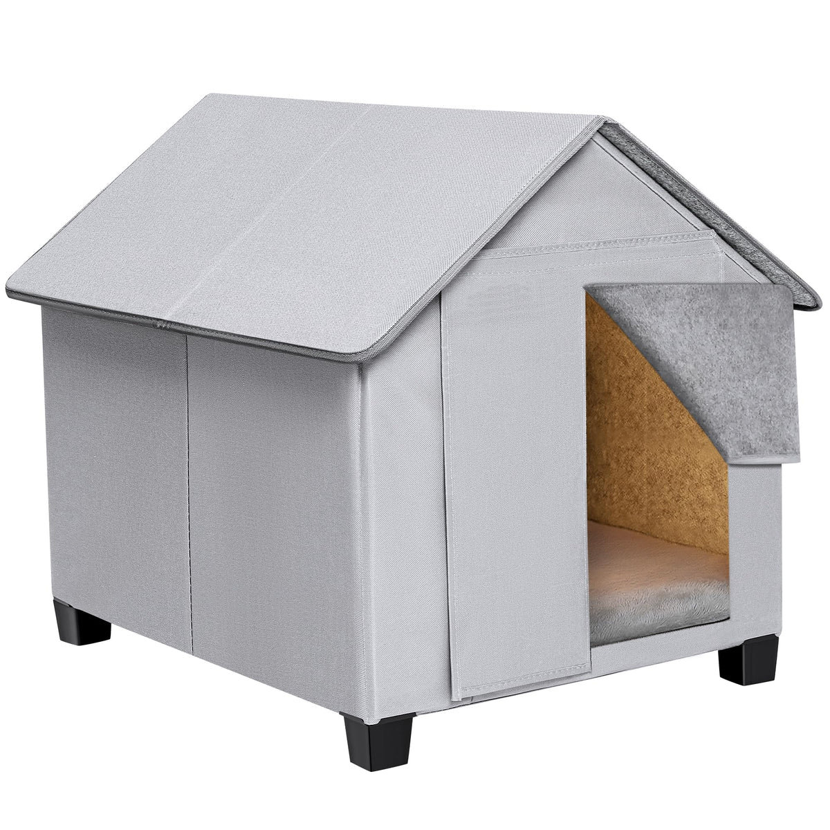 SHINEBBYS casa-perro-exterior-elevada: refugio resistente al clima para perros medianos.