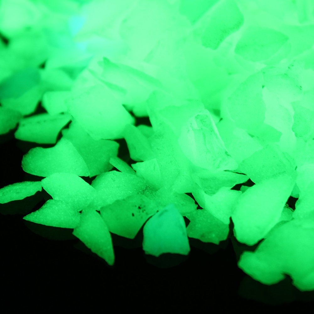 Shiny Stone gravilla luminosa amarillo-verde para peceras, realce suave del acuario.