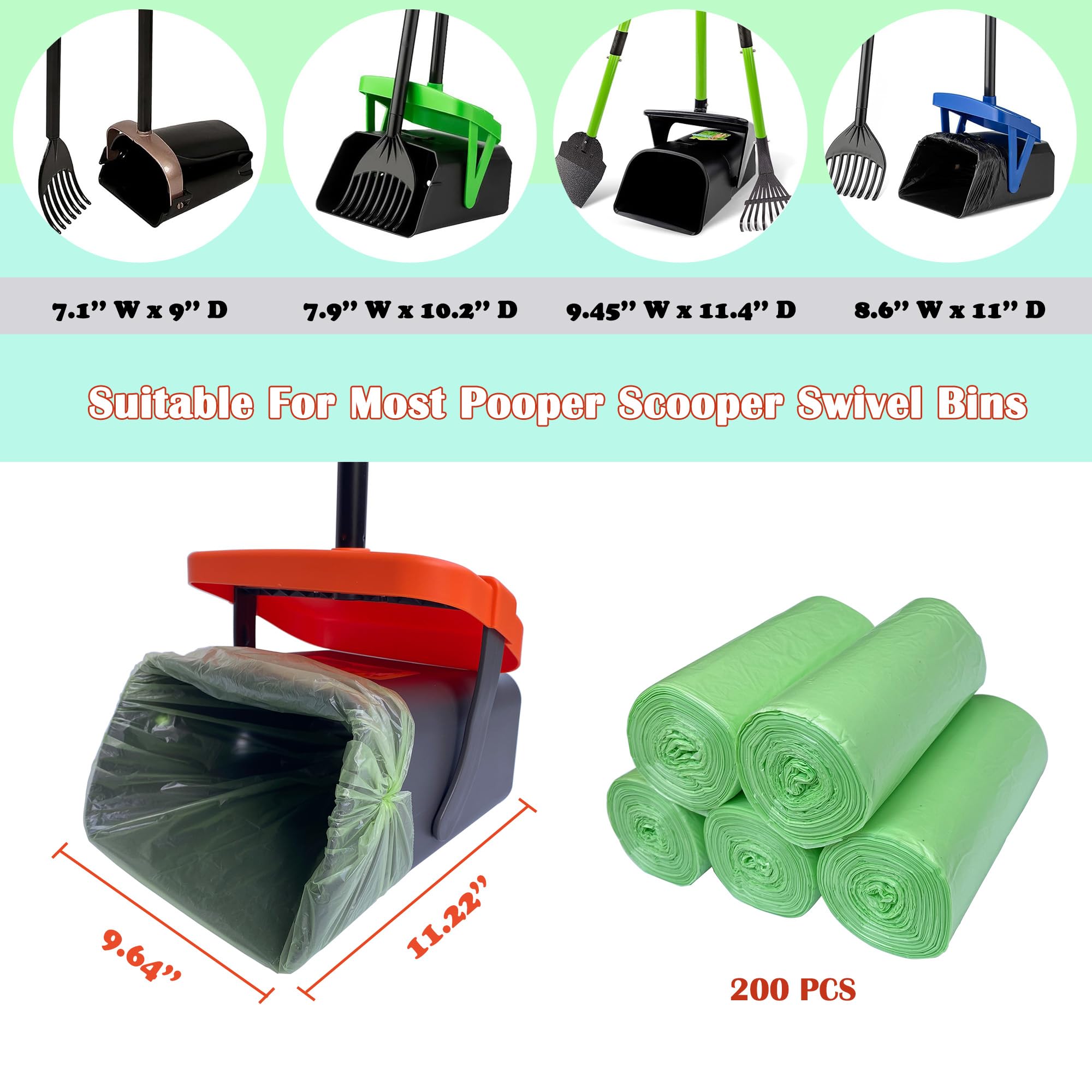 ShinyDew bolsas para heces de perro, tamaño grande, ideal para cubos recogedores giratorios.