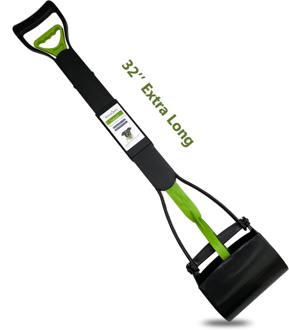 ShinyDew recogedor de heces para perros grandes con mango largo, facilita recoger sin doblarse.