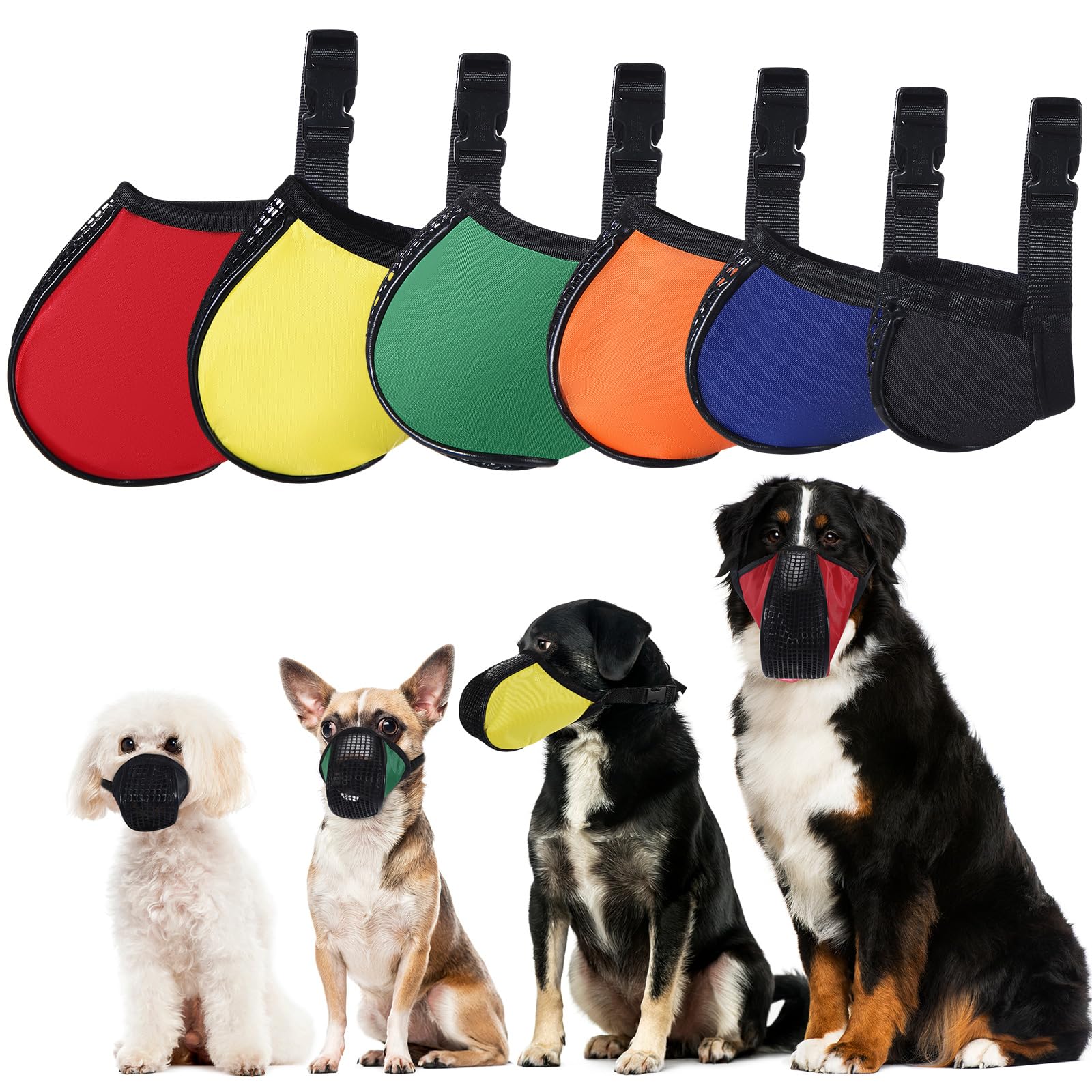 Bozal Shinylin con malla de aire ajustable para perros, respira con comodidad en paseos.