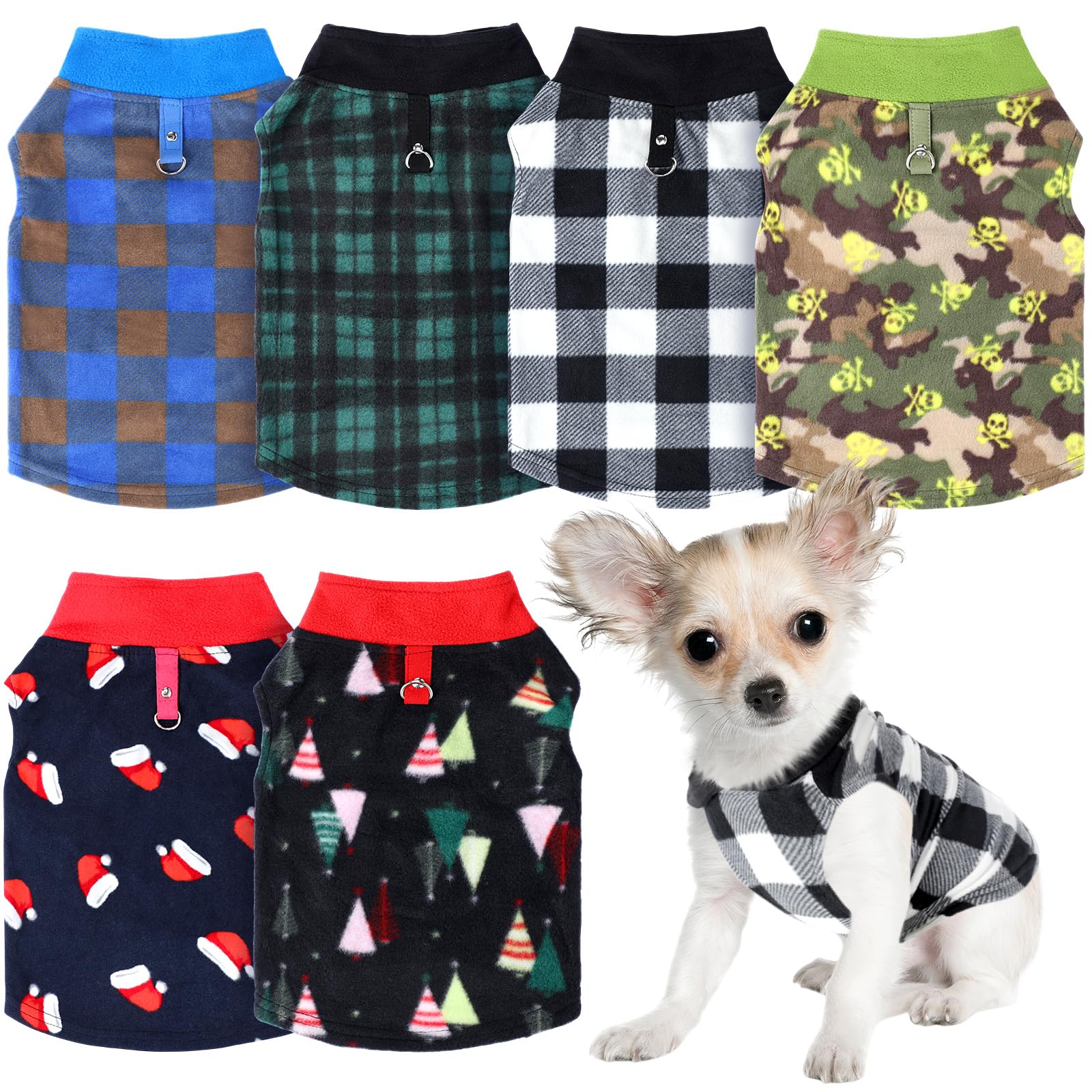 Shinylin sudadera para perros con anilla de correa, ideal para paseos seguros en frío.