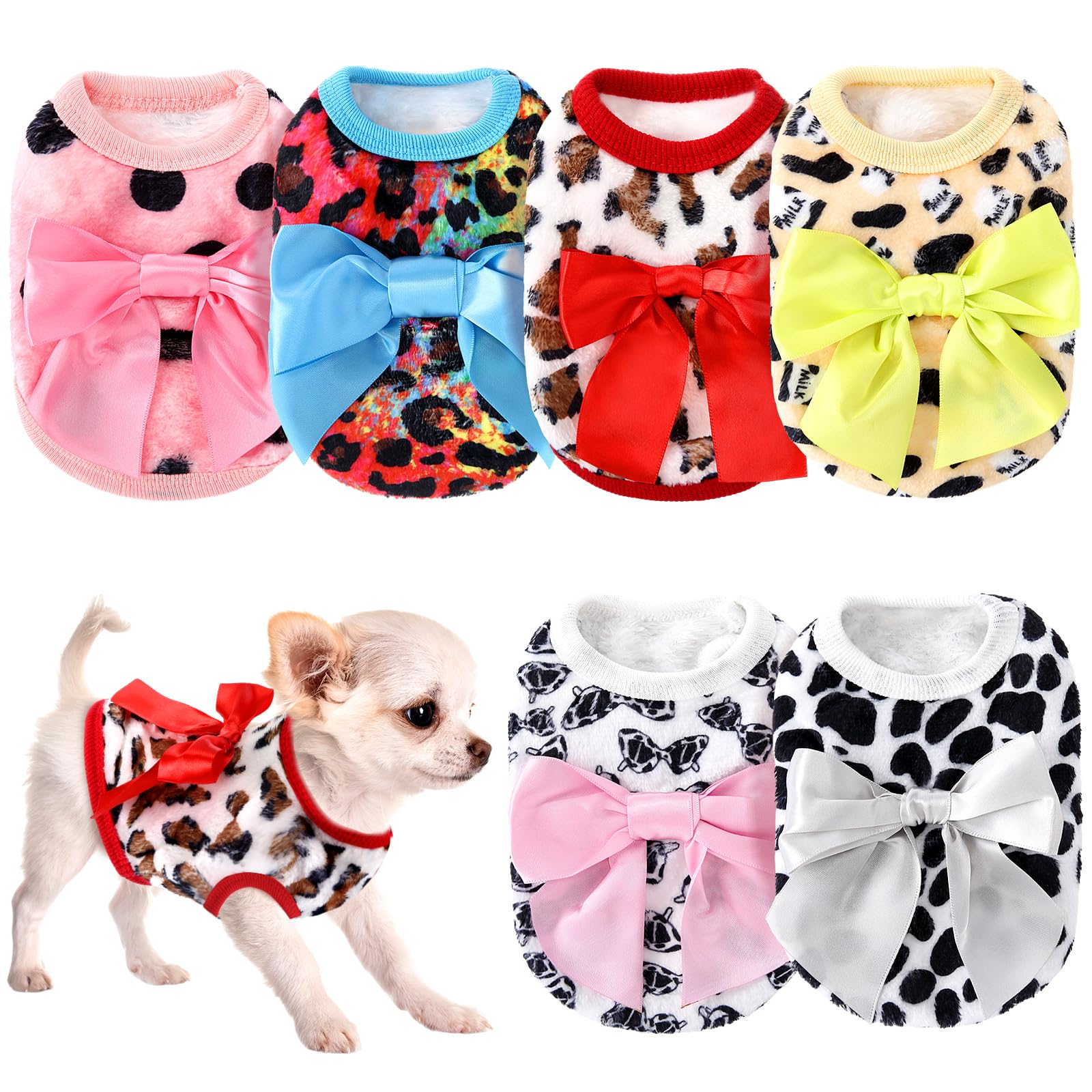 Shinylin suéter para perros con estampado leopardo, ideal para paseos con estilo.