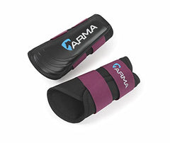 Shires ARMA Air Motion Brushing Boots plum en acción, protección de impacto durante saltos y caminatas