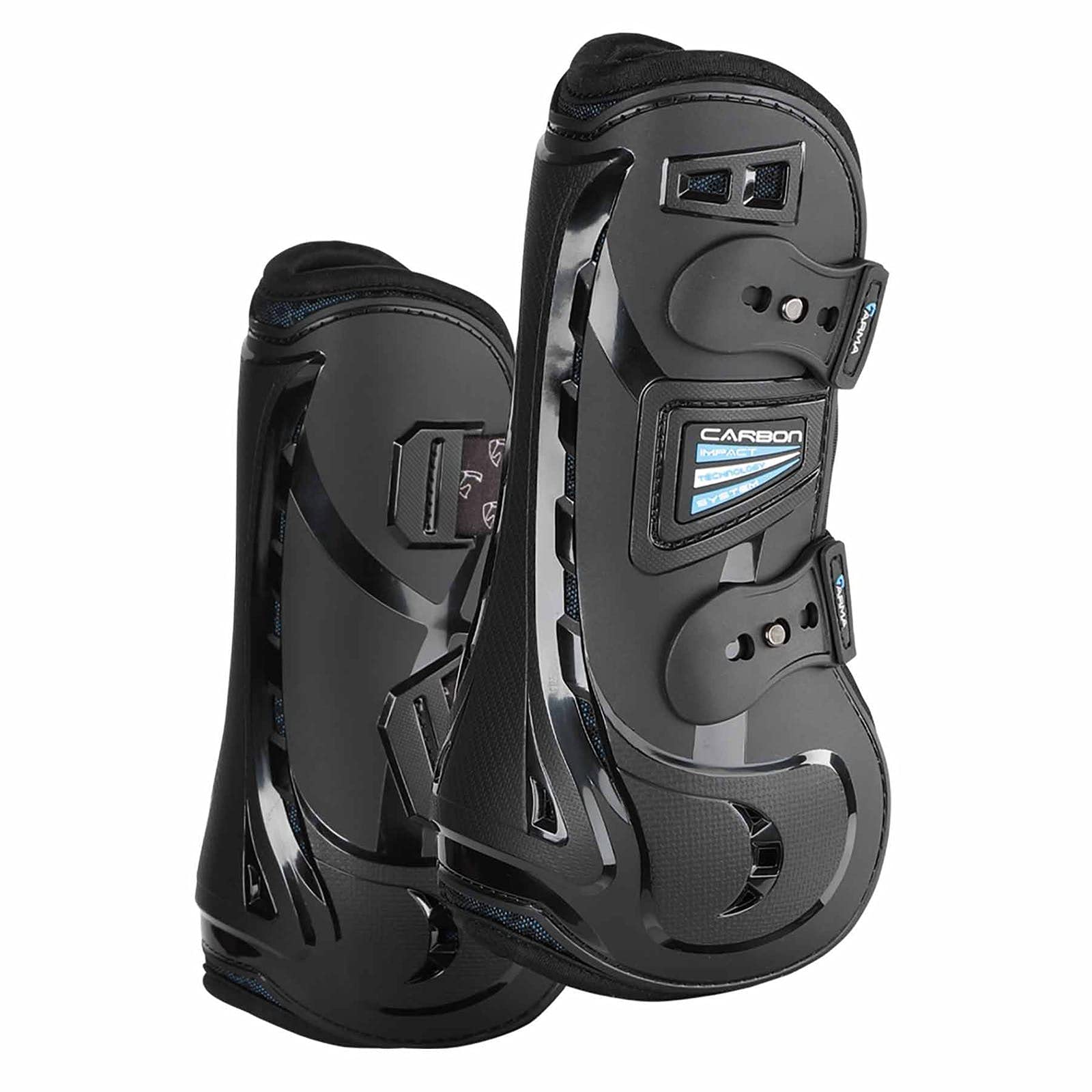 Botas Shires Arma Carbono Tendón, exterior negro, protección duradera para saltos y entrenamiento.