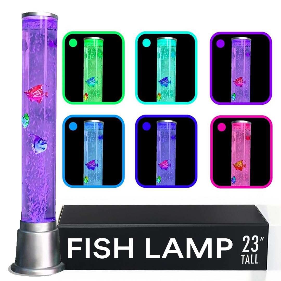 Lámpara SHOP LC con peces y burbujas para ambientación sensorial.