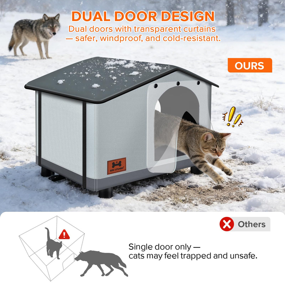 SHU UFANRO casa-gato-aislada-almohadilla-termica, calor estable para noches frías.
