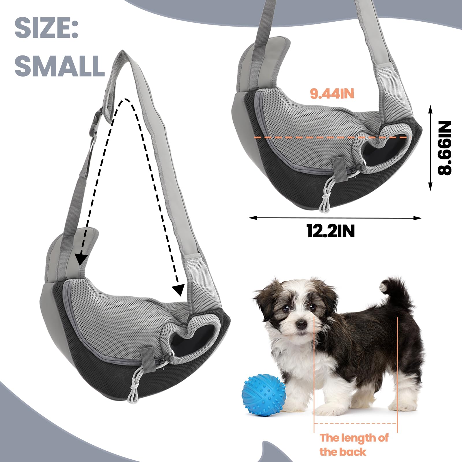 Shuixiong portador para perro pequeño con acceso por cremallera para acariciar.