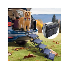 SHUNLONG escalera para perros coche plegable ofrece acceso seguro para viajar.
