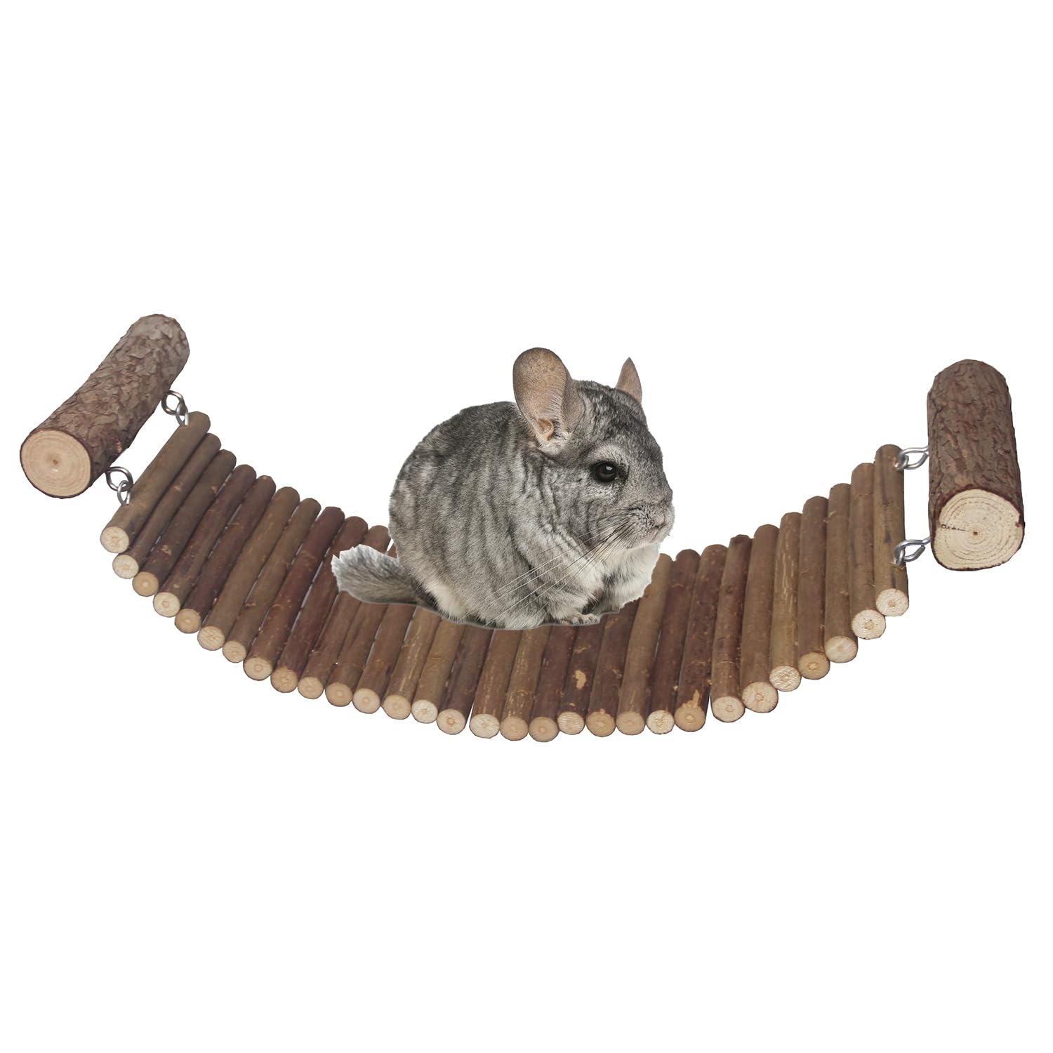 Shuoxpy juguete para mascotas de madera natural estimula juego y exploración de roedores.