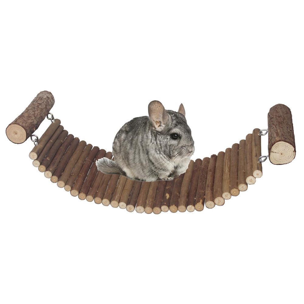 Shuoxpy juguete para mascotas de madera natural estimula juego y exploración de roedores.