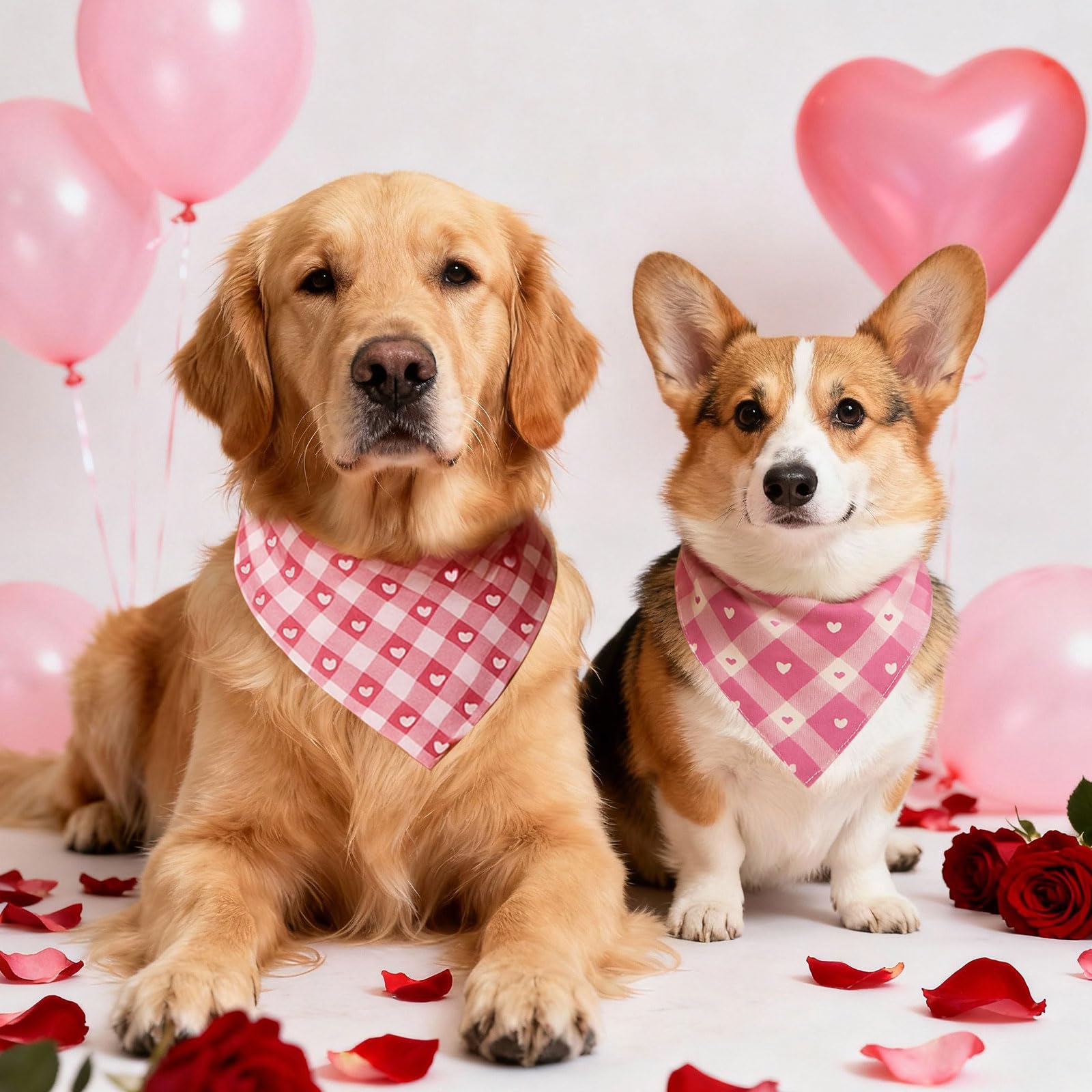 Bandana de Shyyween para sesión de fotos de San Valentín para perros, añade encanto