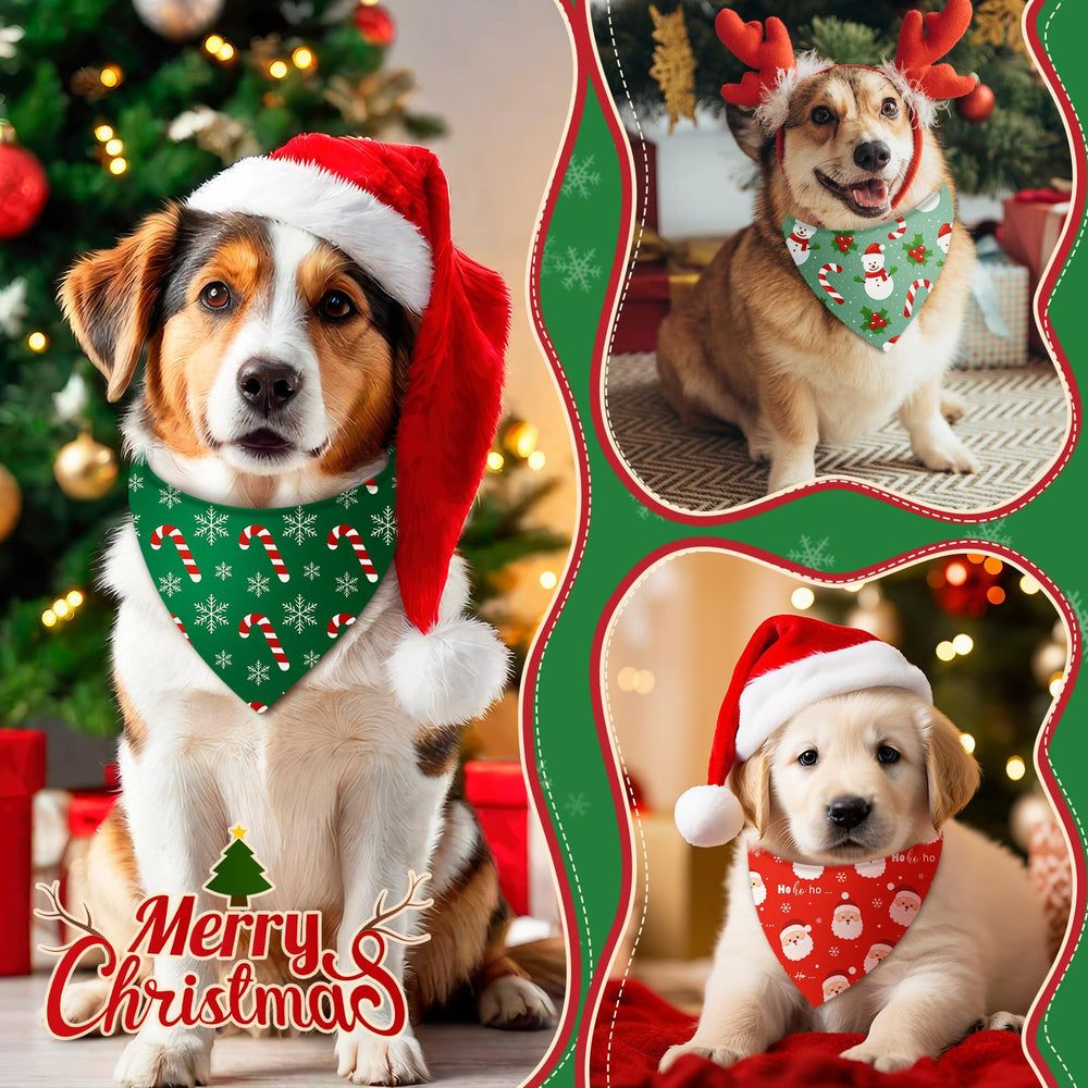 Shyyween bandana navideña para perro copos de nieve variados, diseños diversos.
