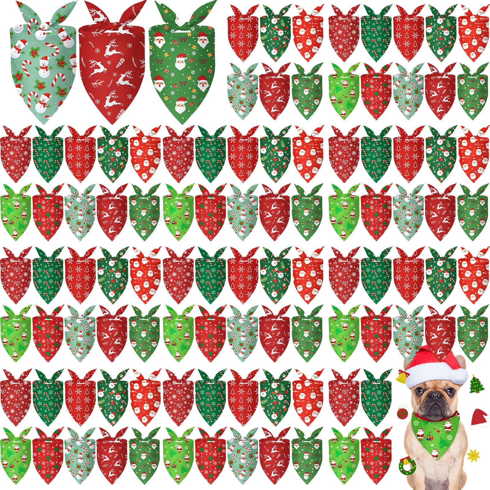 Shyyween bandana navideña para perro con Santa, ideal para fiestas y fotos.