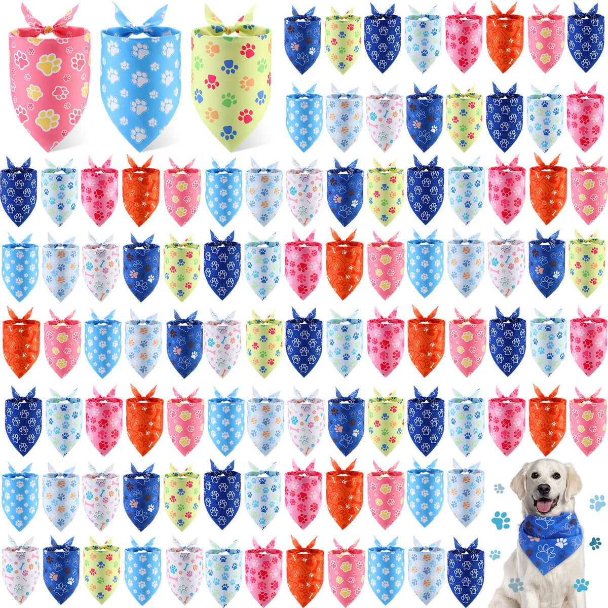 Shyyween bandanas para perros con huellas, ideales para fiestas y fotos.