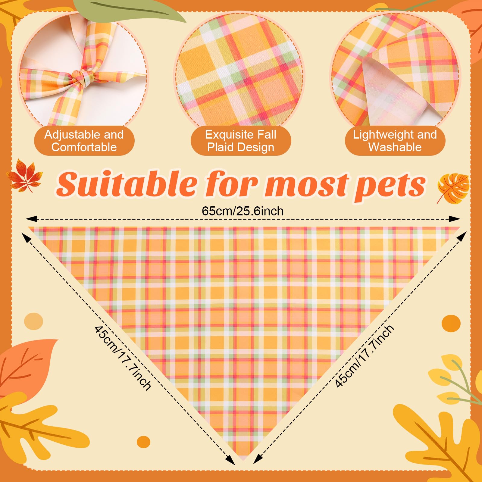 Shyyween bandanas, tamaño 65x45 cm, adaptable a perros distintos.