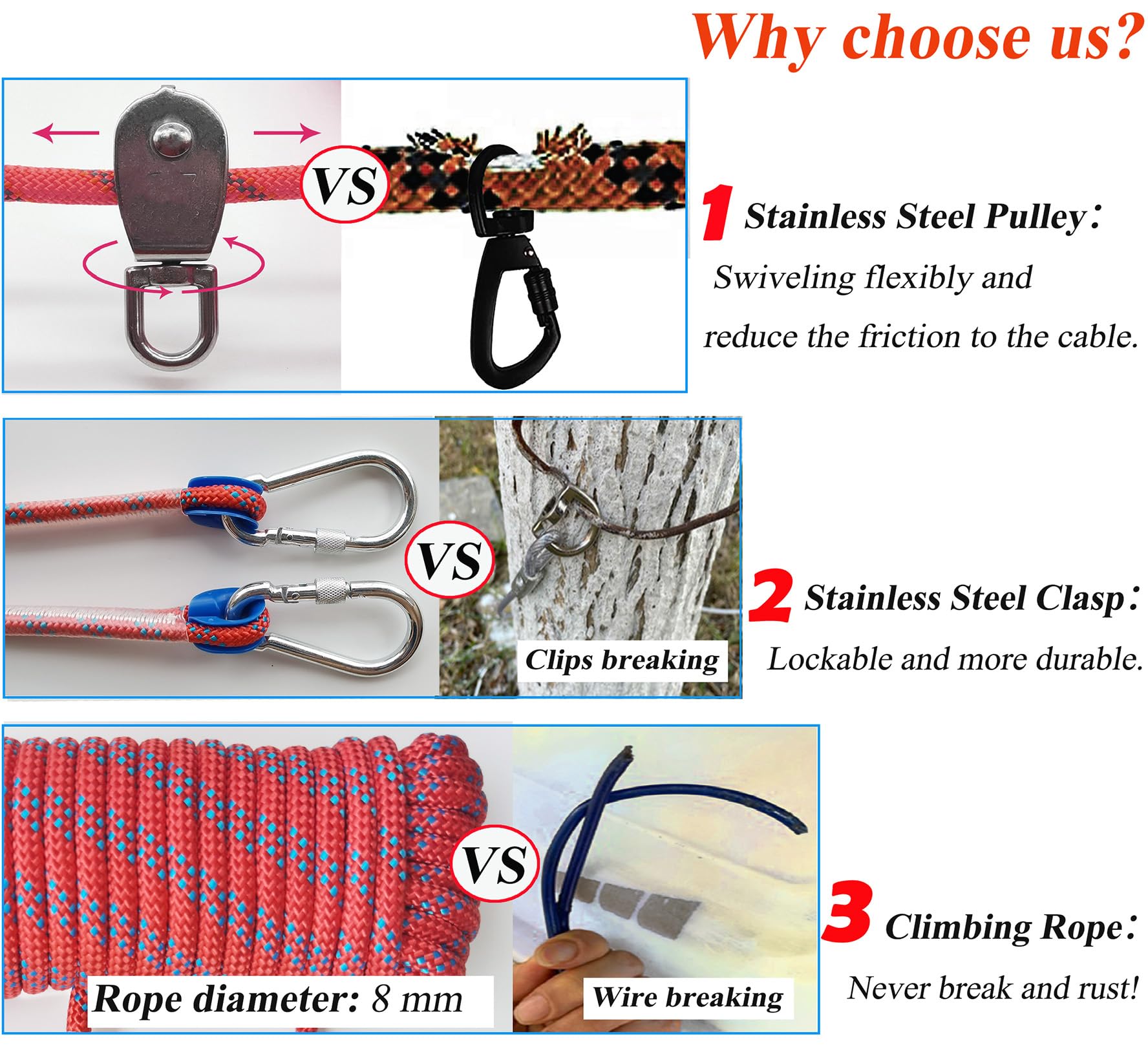 SIAELT accesorios de acero 304, resistentes y duraderos para exteriores.