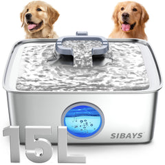 SIBAYS bebedero para perros 15 L demuestra gran capacidad para varias mascotas.